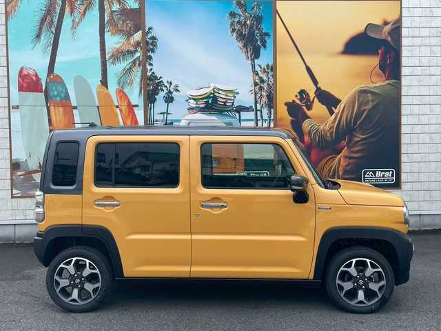 スズキ ハスラー HYBRID X 宮崎県 2024(令6)年 0.1千km アクティブイエロー/ガンメタリック2トーン ガンメタリック2トーン　/社外SDナビ（フルセグ・CD・DVD・Bluetooth）　/ドラレコ　/シートヒーター　/アダプティブクルーズコントロール　/衝突被害軽減ブレーキ　/横滑り防止　/レーンキープ/純正AW15インチ/フォグランプ/AAC/LED　