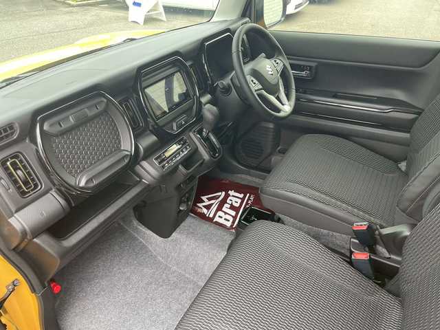 スズキ ハスラー HYBRID X 宮崎県 2024(令6)年 0.1千km アクティブイエロー/ガンメタリック2トーン ガンメタリック2トーン　/社外SDナビ（フルセグ・CD・DVD・Bluetooth）　/ドラレコ　/シートヒーター　/アダプティブクルーズコントロール　/衝突被害軽減ブレーキ　/横滑り防止　/レーンキープ/純正AW15インチ/フォグランプ/AAC/LED　