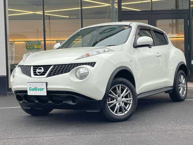 日産 ジューク 15RS タイプV 茨城県 2012(平24)年 7.5万km パール スマートキー/プッシュスタート/ドアバイザー/社外フロアマット/社外アルミホイール/電動格納ミラー/ダブルエアバッグ/オーディオレス/取扱説明書/保証書/記録簿/自家用車/パワーウィンドウ