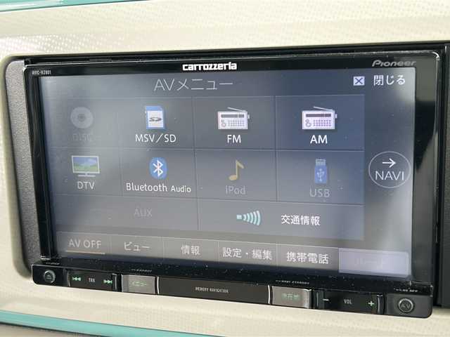 ダイハツ ムーヴ キャンバス G メイクアップ SA Ⅲ 石川県 2018(平30)年 6.9万km パールホワイトⅢ/ファインミントメタリック 2トーン 社外ナビ（AVIC-RZ801）　/　　・フルセグ・CD・DVD・Bluetooth/バックカメラ　/パワースライドドア　/ＥＴＣ/スマアシIII　/ＬＥＤヘッドライト　/ＬＥＤフォグランプ　/スマートキー　/プッシュスタート　/フロアマット/ドアバイザー