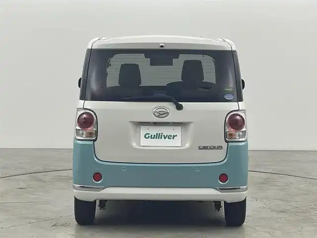 ダイハツ ムーヴ キャンバス G メイクアップ SA Ⅲ 福岡県 2018(平30)年 6.9万km パールホワイトⅢ/ファインミントメタリック 2トーン 社外ナビ／フルセグＴＶ　/バックカメラ　/ＥＴＣ　/スマートアシストIII　/コーナーセンサー　/衝突被害軽減ブレーキ　/横滑り防止装置　/アイドリングストップ　/両側電動スライドドア　/電動格納式ドアミラー　/ＬＥＤヘッドライト
