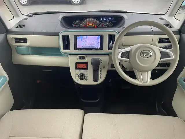 ダイハツ ムーヴ キャンバス G メイクアップ SA Ⅲ 福岡県 2018(平30)年 6.9万km パールホワイトⅢ/ファインミントメタリック 2トーン 社外ナビ／フルセグＴＶ　/バックカメラ　/ＥＴＣ　/スマートアシストIII　/コーナーセンサー　/衝突被害軽減ブレーキ　/横滑り防止装置　/アイドリングストップ　/両側電動スライドドア　/電動格納式ドアミラー　/ＬＥＤヘッドライト