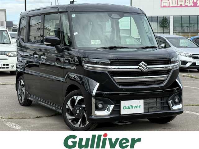 スズキ スペーシア カスタム HYBRID XS ターボ 道南・函館 2024(令6)年 0.2万km ブルーイッシュブラックパール3 ・衝突被害軽減ブレーキ/・レーダークルーズコントロール/・レーンキープアシスト/・前後コーナーセンサー/・オートマチックハイビーム/・オートライト/・横滑り防止装置/・オットマン/・前席シートヒーター/・ヘッドアップディスプレイ/・ステアリングヒーター/・パドルシフト/・マニュアルレベリング