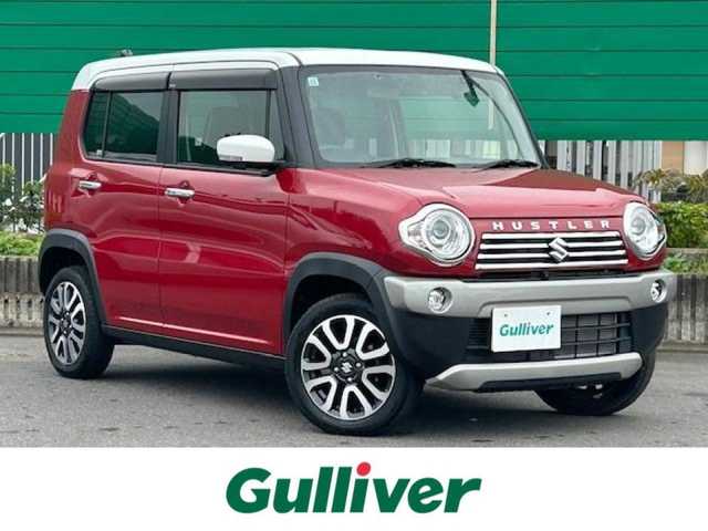 スズキ ハスラー J 茨城県 2019(令1)年 0.7万km フェニックスレッドパール/ホワイト2トーンルーフ 社外7型ナビ/アラウンドビューモニター/ビルトインETC/ドライブレコーダー前後/シートヒーター/衝突軽減システム/横滑り防止装置/レーン逸脱警報/オートライト/USB入力端子/アイドリングストップ/スマートキー