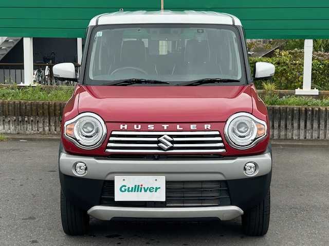 スズキ ハスラー J 茨城県 2019(令1)年 0.7万km フェニックスレッドパール/ホワイト2トーンルーフ 社外7型ナビ/アラウンドビューモニター/ビルトインETC/ドライブレコーダー前後/シートヒーター/衝突軽減システム/横滑り防止装置/レーン逸脱警報/オートライト/USB入力端子/アイドリングストップ/スマートキー