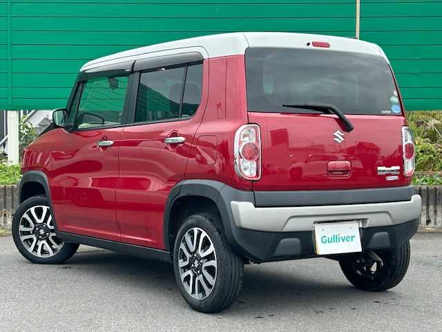 スズキ ハスラー J 茨城県 2019(令1)年 0.7万km フェニックスレッドパール/ホワイト2トーンルーフ 社外7型ナビ/アラウンドビューモニター/ビルトインETC/ドライブレコーダー前後/シートヒーター/衝突軽減システム/横滑り防止装置/レーン逸脱警報/オートライト/USB入力端子/アイドリングストップ/スマートキー