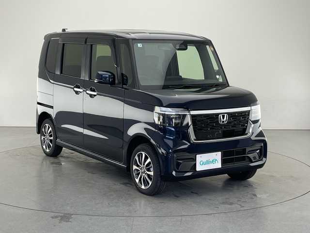 ホンダ Ｎ ＢＯＸ カスタム 長野県 2025(令7)年 0.2万km ミッドナイトブルービームM 4WD/ホンダセンシング/アダプティブクルーズコントロール/レーンキープアシスト/衝突軽減ブレーキ/コーナーセンサー/先行車発進告知/標識認識表示/片側パワースライドドア/前席シートヒーター/LEDヘッドライト/オートライト/オートマチックハイビーム/ヘッドライトレベライザー/電動格納ミラー/ウィンカーミラー/ドアミラーヒーター/電動ホールド/ブレーキホールド/純正14インチAW装着/ドアバイザー/プッシュスタート/スマートキー/スペアキー1本