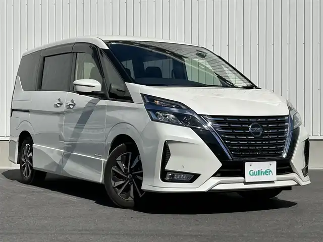 日産 セレナ ハイウェイスター V 群馬県 2020(令2)年 1.4万km ブリリアントホワイトパール 純正9インチナビ/（CD/DVD/SD/MSV/BluetoothAudio）/プロパイロット/フリップダウンモニター/両側パワースライドドア/アラウンドビューモニター/コーナーセンサー/ブラインドスポットモニター/セーフティーパック/エマージェンシーブレーキ/デジタルインナーミラー/純正前後ドラレコ/純正フロアマット/純正アルミ/ドアバイザー/ロールサンシェード/オートブレーキホールド/アイドリングストップ/ステアリングスイッチ/LEDヘッドライト/ビルトインETC/スマートキー/オートライト/ECOモード/USB端子/取扱説明書