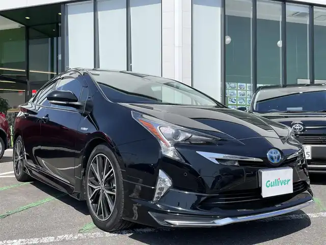 トヨタ プリウス A ツーリングセレクション 長崎県 2016(平28)年 4.7万km アティチュードブラックマイカ モデリスタエアロ/純正9型ナビ/（フルセグ・DVD・SD・BT・FMAM)/トヨタセーフティセンス/BSM/ETC/純正ドライブレコーダー/バックカメラ/レーンキープアシスト/レーダークルーズコントロール/合皮シート/オートハイビーム/クリアランスソナー/シートヒーター/オートライト/LEDヘッドライト/スペアキー