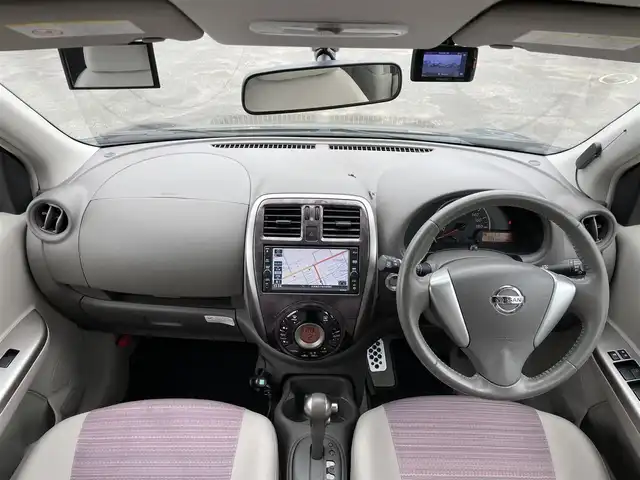 日産 マーチ ボレロ 道央・札幌 2020(令2)年 11.4万km ナイトベールパープル ４WD/純正ディーラーOPナビ/CD/SD/BT/フルセグ/横滑り防止装置/デフロック切替/ドライブレコーダー/革巻きステアリング/プッシュスタート/スマートキー/LEDヘッドライト/オートライト/電動格納ミラー/純正フロアマット/ドアバイザー/スペアキー/社外エンジンスターター/社外AW付夏タイヤ積込/165/70/R14/2023年/山2mm/AUTECHホイール積込
