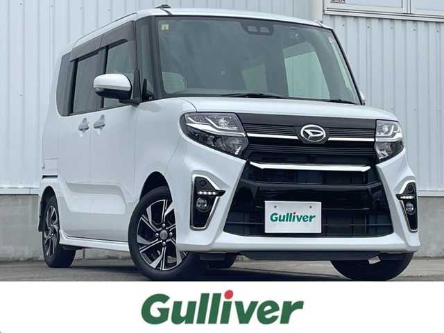 ダイハツ タント カスタム X セレクション 愛媛県 2020(令2)年 2.8万km シャイニングホワイトパール 両側パワースライドドア/純正メモリーナビ(Bluetooth/CD/DVD)/フルセグテレビ/アイドリングストップ/レーンキープアシスト/前後コーナーセンサー/ドライブレコーダー/LEDヘッドライト/オートライト/フロアマット/シートヒーター/純正ドアバイザー/純正アルミホイール/横滑り防止装置/衝突軽減システム/カーテンエアバッグ/スマートキー/プッシュスタート/ABS