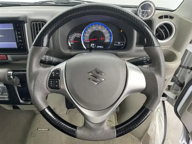 スズキ エブリィ ワゴン PZターボ スペシャル 富山県 2021(令3)年 3万km パールホワイト 純正ナビ（AM/FM/DVD/BT/フルセグ）/バックカメラ/ETC/D席シートヒーター/両側パワースライドドア/電動オートステップ/衝突被害軽減システム/レーンキープアシスト/コーナーセンサー/横滑り防止装置/社外アルミホイール/純正フロアマット/オートLEDライト/ステアリングスイッチ/純正ホイール付夏タイヤ積載有/レザー調シートカバー有