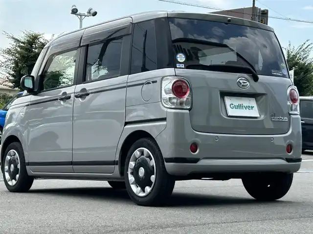 ダイハツ ムーヴ キャンバス G ブラックアクセント リミテッド SAⅢ 愛媛県 2020(令2)年 4.5万km グレーマイカM ワンオーナー/純正9インチナビ(フルセグTV/DVD/Bluetooth/HDMI)/全周囲カメラ/両側パワースライドドア/ETC/ナビ連動型ドライブレコーダー/レーンキープアシスト/横滑り防止装置/盗難防止装置/レーンキープアシスト/オートライト/オートマチックハイビーム/LEDヘッドライト/フォグランプ/コーナーセンサー/サイドエアバッグ/純正フロアマット/純正ドアバイザー/衝突軽減システム/スマートキー/ABS