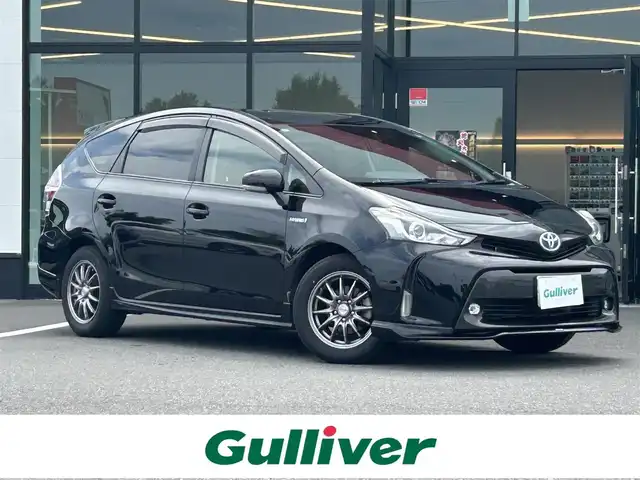 トヨタ プリウス α S 栃木県 2015(平27)年 7.6万km アティチュードブラックマイカ モデリスタエアロ/純正メモリナビ/フルセグTV/DVD/Bluetooth/SD/MSV/バックカメラ/ビルトインETC/スマートキー/ステアリングリモコン/LEDオートライト/フォグランプ/純正フロアマット/木目調パネル/社外16インチAW/純正AW+WCP+スタッドレスタイヤ4本積込/横滑り防止装置/サイド/カーテンエアバッグ/保証書/取説