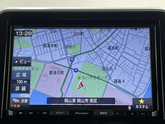 スズキ スペーシア カスタム HYBRID XS 岡山県 2020(令2)年 5.6万km ピュアホワイトP ８インチナビ/【Bluetooth/フルセグTV/CD/DVD】/型番：AVIC-RLS901II/全方位カメラ/両側パワースライドドア/ドライブレコーダー（前後）/運転席シートヒーター/追従型クルーズコントロール/オートハイビーム/LEDヘッドライト/ビルトインETC/衝突軽減ブレーキシステム