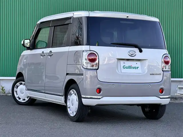 ダイハツ ムーヴ キャンバス X メイクアップ リミテッド SAⅢ 宮城県 2022(令4)年 2.7万km パールホワイトⅢ/スムースグレーマイカメタリック 2トーン スマートアシスト3/・衝突回避支援ブレーキ機能/・衝突警報機能/・車線逸脱警報機能/・誤発進抑制制御機能/・先行車発進お知らせ機能/・オートハイビーム/純正ナビ（NMZK-W70D）/・CD/DVD/・Bluetooth/・フルセグTV/パノラマモニター/両側パワースライドドア/ステアリングスイッチ/フォグランプ/オートライト/スマートキー＆プッシュスタート/スペアキー/電動格納ミラー/W/サイドエアバッグ