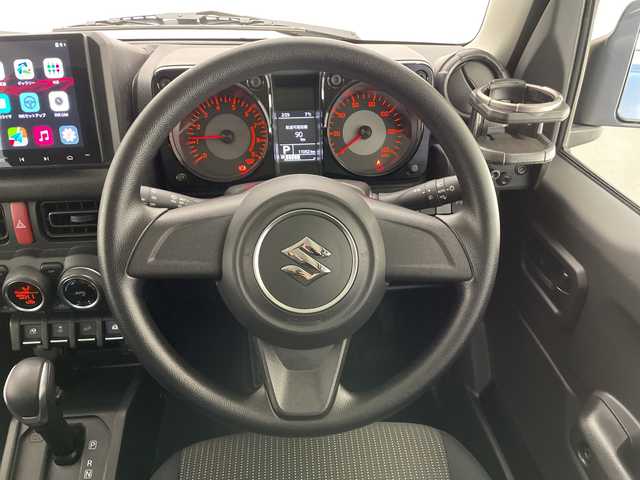 スズキ ジムニー XL 長野県 2024(令6)年 1.1万km シフォンアイボリーM ４ＷＤ・ターボ/社外ディスプレイオーディオ/Bluetooth Audio/衝突被害軽減ブレーキ/レーンディパーチャーアラート/オートライト/フォグランプ/バックソナー/スマートキー/プッシュスタート/アイドリングストップ/ETC2.0/背面タイヤ/前後ドライブレコーダー