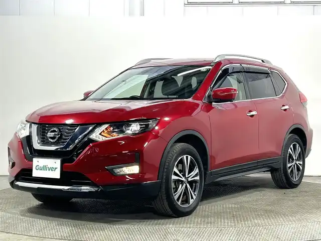 日産 エクストレイル 20X 大阪府 2017(平29)年 4.9万km ガーネットレッド プロパイロット 黒革シート 純正ナビ(フルセグ/DVD再生/Bluetooth) 衝突軽減 360カメラ ETC デジタルインナーミラー BSM 電動リアゲート クリアランスソナー オートライト