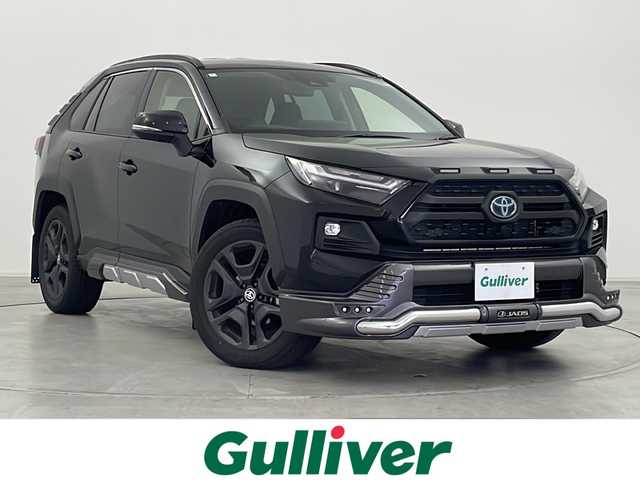 トヨタ ＲＡＶ４ ハイブリッド アドベンチャー 群馬県 2024(令6)年 1.3万km アティチュードブラックマイカ 純正１０．５型ナビ　ＪＡＯＳプロテクターキット　ＪＡＯＳマッドフラップ　ドラレコ連動型電子ミラー　ＢＳＭ　レザーシート　シートヒーター／エアシート　ビルトインＥＴＣ２．０　ステアリングヒーター　禁煙