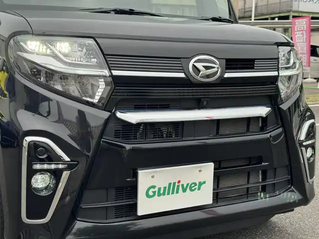 ダイハツ タント カスタム RS 千葉県 2021(令3)年 1.7万km ブラックマイカメタリック ワンオーナー車/スマートアシスト/レーダークルーズコントロール/レーンアシストキープ/パーキングアシスト/コーナーセンサー/純正メモリーナビ/全方位＆バッグカメラ/フルセグTV/Bluetooth/両側パワースライドドア/ドライブレコーダー/ハーフレザー/シートヒーター/LEDヘッドライト/ETC/純正フロアマット/純正15インチAW/スマートキー/スペアキー/保証書・取説