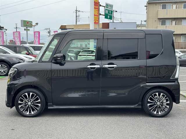 ダイハツ タント カスタム RS 千葉県 2021(令3)年 1.7万km ブラックマイカメタリック ワンオーナー車/スマートアシスト/レーダークルーズコントロール/レーンアシストキープ/パーキングアシスト/コーナーセンサー/純正メモリーナビ/全方位＆バッグカメラ/フルセグTV/Bluetooth/両側パワースライドドア/ドライブレコーダー/ハーフレザー/シートヒーター/LEDヘッドライト/ETC/純正フロアマット/純正15インチAW/スマートキー/スペアキー/保証書・取説