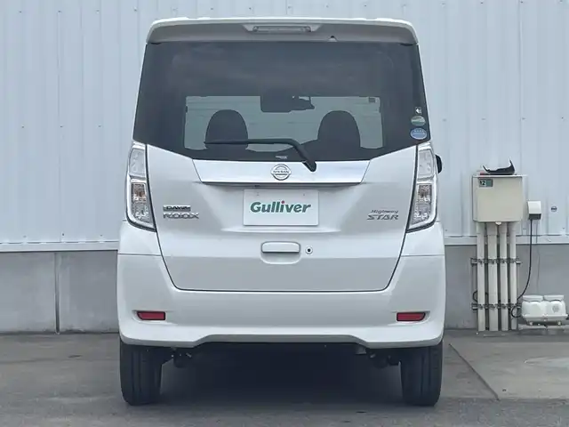 日産 デイズ ルークス ハイウェイスター Xターボ 愛媛県 2018(平30)年 6万km ホワイトパール 社外ナビ（Bluetooth/SD/CD/DVD/フルセグTV)/アランドビューモニター/ETC/前方ドライブレコーダー/左側パワースライドドア/純正14インチアルミホイール/純正フロアマット/純正ドアバイザー/LEDヘッドライト/オートマチックハイビーム/フォグランプ/ABS/横滑り防止装置/衝突被害軽減ブレーキ/電動格納ミラー