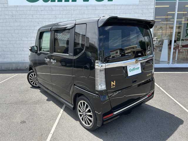 ホンダ Ｎ ＢＯＸ カスタム G ターボ Lパッケージ 静岡県 2015(平27)年 1.9万km スマートブラック ワンオーナー　/純正ナビ　/・ＴＶ　/・Ｂｌｕｅｔｏｏｔｈ接続　/・ＤＶＤ再生　/両側パワースライドドア/クルーズコントロール　/バックカメラ/プッシュスタート　/スマートキー　/ＥＴＣ　/ベンチシート　/ハーフレザー　/ＨＩＤオートライト/取扱説明書/保証書