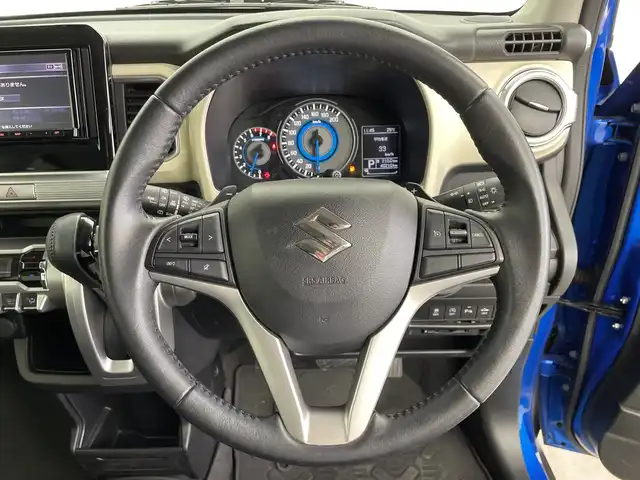 スズキ クロスビー HYBRID MZ 三重県 2017(平29)年 4.1万km スピーディーブルーメタリック/ブラック2トーンルーフ /社外7インチナビ//フルセグ//シートヒーター//クルーズコントロール//衝突軽減ブレーキ//車線逸脱システム//アイドリングストップ//ドライブレコーダー//ETC//ステアリングスイッチ//革巻きステアリング//コーナーセンサー//パドルシフト//LEDヘッドライト//オートハイビーム//スマートキー