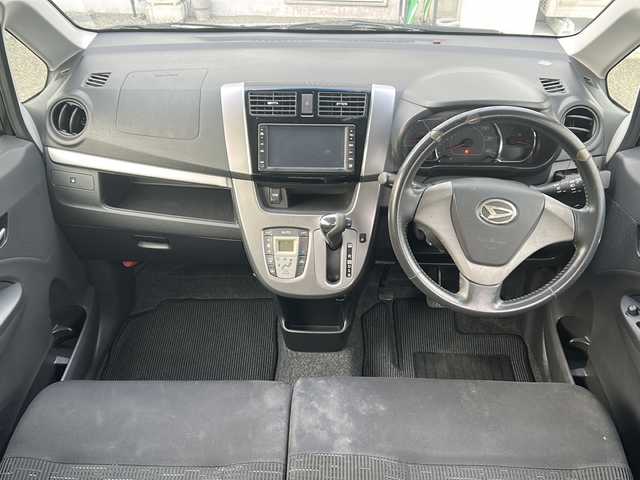 ダイハツ ムーヴ カスタム X LTD SA 福岡県 2013(平25)年 15.9万km ブラックマイカメタリック 純正SDナビ/（AM/FM/CD/ワンセグTV）/プッシュスタートボタン/スマートキー/スペアキー有/純正14インチアルミホイール/ベンチシート/キセノンヘッドライト/オートライト/ドアバイザー