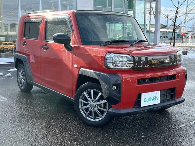 ダイハツ タフト G ターボ 秋田県 2020(令2)年 2万km コンパーノレッド 4WD/ワンオーナー/純正SDナビ/Bluetooth、CD/DVD、フルセグTV/全方位カメラ/レーダークルーズコントロール/ドライブレコーダー/ガラスルーフ/前席シートヒーター/社外15インチAW/純正15インチAWサマータイヤ積込/保証書、取説