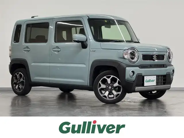 スズキ ハスラー HYBRID X ターボ 三重県 2020(令2)年 1.4万km オフブルーM マイルドハイブリッド・ターボ/4WD/MTモード付インパネCVT/メーカーOP 純正9インチナビ/（CD/DVD/FM/AM/Bluetooth/USB/iPod/SmartDeviceLink/Apple CarPlay/AndroidAuto）/【OP】全方位モニター/ビルトイン ETC/スズキセーフティサポート/・デュアルカメラブレーキサポート/・車線逸脱警報機能／ふらつき警報機能／車線逸脱抑制機能/・アダプティブクルーズコントロール（全車速追従機能付）/・リヤパーキングセンサー/・標識認識機能（車両進入禁止、はみ出し通行禁止、最高速度、一時停止）/装備/【4WD車限定装備】/●スノーモードスイッチ/●グリップコントロール/●ヒルディセントコントロール/・シートヒーター（D/N）/・オートエアコン/・オートライト/・LED ヘッドランプ＋フロントフォグランプ/・ハイビームアシスト/・パドルシフト/・ステアリングスイッチ/・プッシュスタート/・電動格納ドアミラー（ウインカーランプ付）/・純正15inAW/・保/取/ナビ取/・予備スマートキーx1