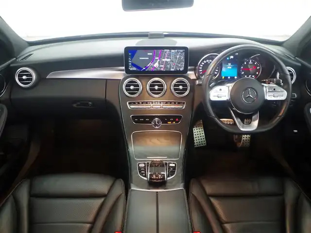 メルセデス・ベンツ Ｃ２２０ｄ アバンギャルド　AMGライン 兵庫県 2019(平31)年 3.9万km ダイヤモンドホワイト 純正ナビ/バックカメラ/TV/カープレイ/エアサス/オートハイビーム/黒革/パワーシート/シートヒーター/ACC/LKA/BSM
