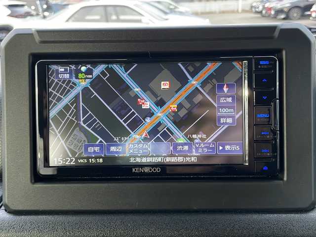 スズキ ジムニー XC 道東・釧路十勝 2024(令6)年 2.8万km シルキーシルバーメタリック 4WD/ナビ　MDV-D311W/(AM/FM/CD/DVD/BT)/ドライブレコーダー 前のみ/ETC/バックカメラ/シートヒーター　前席/純正16インチAW/社外フロアマット/背面タイヤ/ヘッドライトウォッシャー/フォグランプ/アイドリングストップ/クルーズコントロール 追従なし/コーナーセンサー　前後/レーンキープアシスト/ダウンヒルアシスト/オートライト/ライトレベライザー/盗難防止装置/ABS/横滑り防止装置