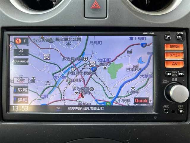日産 ノート X 岐阜県 2013(平25)年 3.7万km ブリリアントシルバー (株)IDOMが運営する【じしゃロン多治見店】の自社ローン専用車両になります。こちらは現金またはオートローンご利用時の価格です。自社ローンご希望の方は別途その旨お申付け下さい。/純正ナビ/　（Bluetooth/ワンセグ/CD）/バックカメラ/プッシュスタート/電動格納ミラー