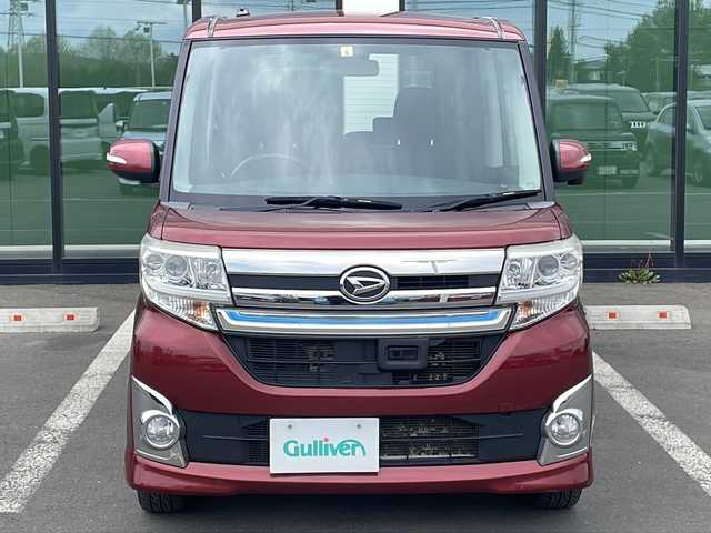 ダイハツ タント カスタム RS SA 道東・釧路十勝 2014(平26)年 7万km ファイアークォーツレッドM ・ターボ/・4WD/・純正SDメモリナビ/(AM・FM・CD・DVD・フルセグ・BT・AUX)/・バックカメラ/・両側パワースライドドア/・横滑り防止機能/・衝突軽減ブレーキ/・純正フロアマット/・電動格納ミラー/・ドアバイザー/・オートライト/・HIDライト/・リアサンシェード