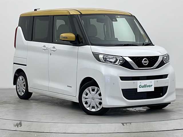 日産 ルークス X 宮城県 2020(令2)年 5.4万km セレニティゴールドPM/シルキーホワイト 純正９インチナビ(CD/DVD/BT/フルセグTV)/アラウンドビューモニター　/両側パワースライドドア/インテリジェントルームミラー　/前後コーナーセンサー/エマージェンシーブレーキ　/車線逸脱警報　/横滑り防止装置　/先行車発進お知らせ　/標識認識機能　/ふらつき警報　/ＥＴＣ　/リアサンシェード/オートライト/ライトレベライザー/ステアリングスイッチ/純正フロアマット/純正ホイールキャップ