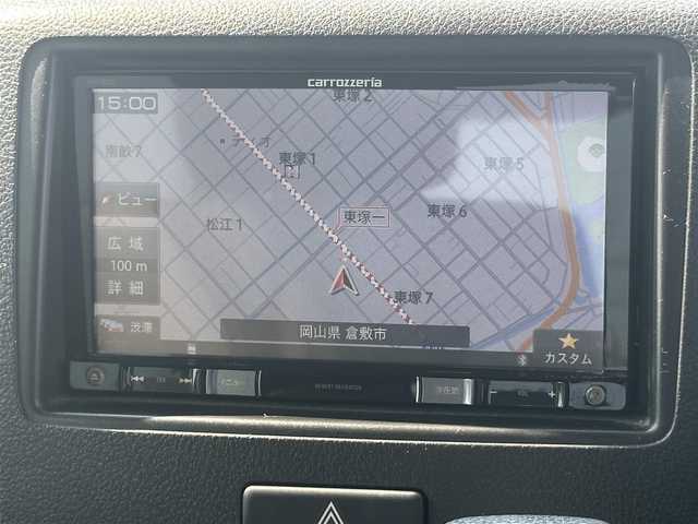 スズキ スペーシア X 岡山県 2015(平27)年 8.3万km ブルーイッシュブラックパール3 登録時走行距離83003km/ワンオーナー/社外7V型ナビ/ワンセグTV/（FM.AM.DVD.TV.BT.SD）/右側後席ワンアクションパワースライドドア搭載/両側パワースライドドア/ビルドインETC/アイドリングストップ/D席シートヒーター/後席フルフラットシート/純正フロアマット/純正キセノンライト