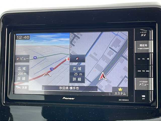 スズキ スペーシア HYBRID X 秋田県 2019(令1)年 5.4万km シフォンアイボリーM 純正SDナビ/純正CD/DVD/BT/フルセグ/全方位カメラ/純正ドライブレコーダー/社外14インチアルミ/４WD/前席シートヒーター/両側パワースライドドア