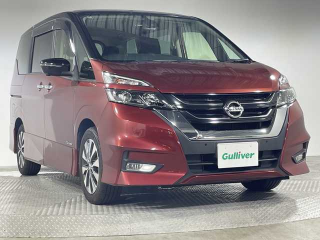 日産 セレナ ハイウェイスター Vセレクション 神奈川県 2017(平29)年 7.1万km マルーンレッド 2トーン 純正9型SDナビゲーション【MM517D-L】/フルセグ　CD DVD　AM FM Bluetooth　USB　MUSICSTOCKER　SD　CD DVD【Blu-ray】/ハンズフリー両側電動スライドドア【サンシェード】/セーフティパックA/アラウンドビューモニター/踏み間違い防止アシスト/インテリジェントパーキングアシスト/進入禁止標識検知/ふらつき警報/フロントバックソナー/ヒーター付きドアミラー/エマージェンシーブレーキ/LDW車線逸脱警報/クルーズコントロール/アイドリングストップ/革巻きステアリング/ビルトインETC/社外前後ドライブレコーダー/プッシュスターター/インテリジェントキー/LEDヘッドランプ/オートライト/フロントフォグランプ/純正16インチアルミホイール/取説　保証書