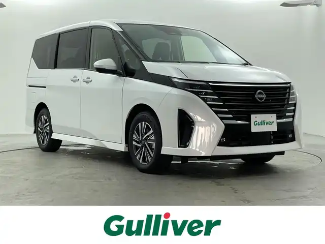 日産 セレナ e－パワー ハイウェイスター V 福井県 2025(令7)年 0.1千km プリズムホワイト 登録済未使用車/12.3インチアドバンスドドライブアシストディスプレイ/NissanConnectナビゲーションシステム/アラウンドビューモニター/プロパイロット（ナビリンク機能付）/プロパイロット緊急停止支援システム/後席専用モニターHDMI NissanConnectナビ付車用/スペアキー/両側パワースライドドア/置くだけ充電 /デジタルインナーミラー /前後コーナーセンサー /純正16インチアルミホイール/ETC2.0ユニット/前後ドライブレコーダー