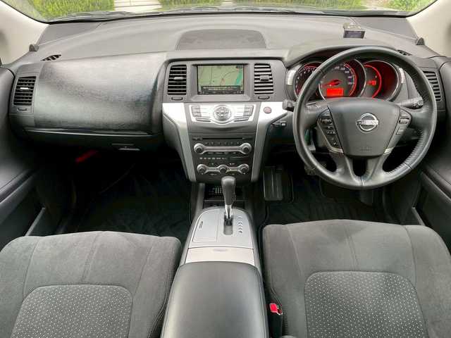 日産 ムラーノ 250XL FOUR 岩手県 2009(平21)年 3.6万km スーパーブラック 純正ナビ/BT/CD/DVD/クルーズコントロール/電動リアゲート/社外GPSレーダー/前方ドラレコ/ETC/フロアマット/純正アルミホイール/オートライト