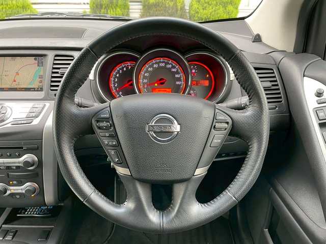 日産 ムラーノ 250XL FOUR 岩手県 2009(平21)年 3.6万km スーパーブラック 純正ナビ/BT/CD/DVD/クルーズコントロール/電動リアゲート/社外GPSレーダー/前方ドラレコ/ETC/フロアマット/純正アルミホイール/オートライト