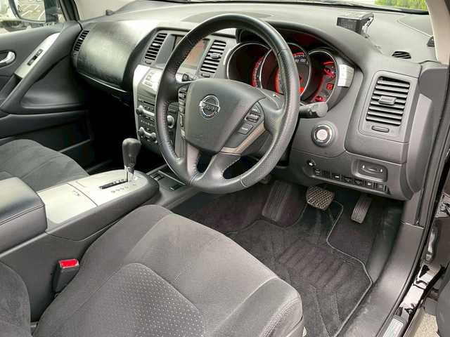 日産 ムラーノ 250XL FOUR 岩手県 2009(平21)年 3.6万km スーパーブラック 純正ナビ/BT/CD/DVD/クルーズコントロール/電動リアゲート/社外GPSレーダー/前方ドラレコ/ETC/フロアマット/純正アルミホイール/オートライト