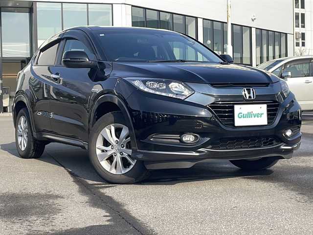 ホンダ ヴェゼル ハイブリッド X 青森県 2014(平26)年 12.1万km クリスタルブラックパール ・4WD/・純正ナビ/・バックカメラ/・Bluetooth/・衝突軽減ブレーキ/・クルーズコントロール/・プッシュスタート/・スマートキー/・パドルシフト/・純正16AW/・純正LEDヘッドライト/・純正フォグ/・ETC/・保証書・取説あり