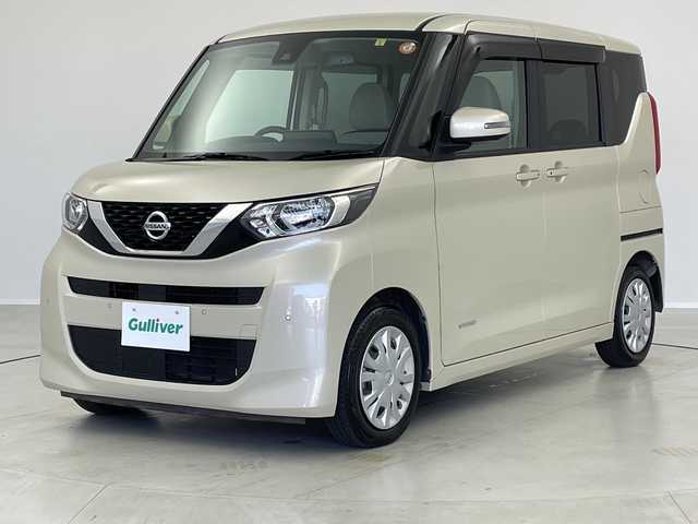 日産 ルークス X 茨城県 2023(令5)年 1.4万km フローズンバニラパール 純正９型ナビ　フルセグＴＶ　パノラミックビューモニター　片側パワースライドドア　アイドリングストップ　衝突軽減ブレーキ　純正フロアマット　コーナーセンサー　スマートキー　純正フロアマット　禁煙車