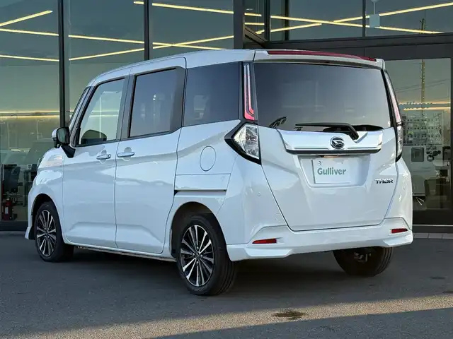 ダイハツ トール カスタムG ターボ 東京都 2021(令3)年 1.5万km パールホワイトⅢ 社外メモリナビ/パノラミックビューモニター/両側パワースライドドア/ETC/ドライブレコーダー/スマートキー/LEDヘッドライト/スマートアシスト/衝突軽減ブレーキ/レーンキープアシスト/レーダークルーズコントロール/コーナーセンサー/ステアリングスイッチ/純正15インチAW