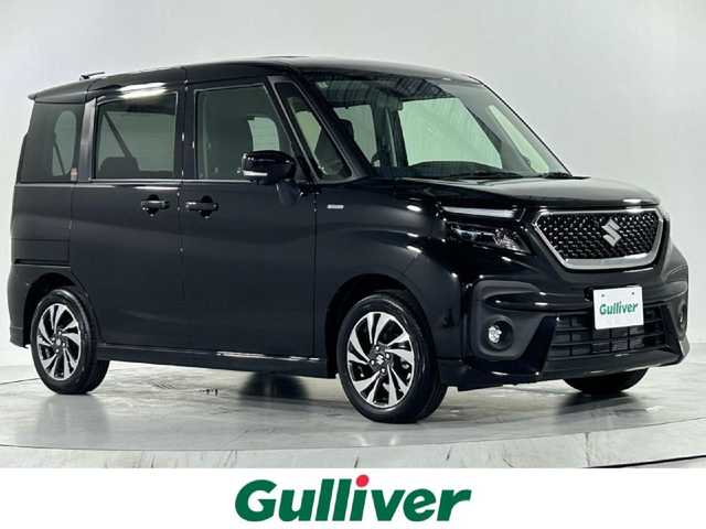 スズキ ソリオ バンディット HV MV 佐賀県 2024(令6)年 0.1万km未満 スーパーブラックパール 全方位カメラ(モニターなし)/両側パワースライドドア/前2席シートヒーター/ヘッドアップディスプレイ/ウィンカーミラー/革巻きステアリング/ステアリングスイッチ/オートエアコン/クルーズコントロール(追従あり)/レーンアシスト/LEDヘッドライト/盗難防止装置/横滑り防止装置/オートライト/スマートキー/スペアキー/プッシュスタート/USB入力端子/純正フロアマット/純正15インチアルミホイール/コーナーセンサー