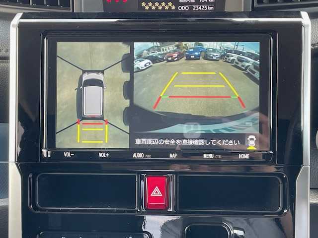 トヨタ ルーミー カスタムG－T 静岡県 2022(令4)年 2.4万km ブラックマイカメタリック ●純正ナビ/(フルセグ/CD/DVD/Bluetooth)/(NSZT-Y68T)/●全方位カメラ/●レーダークルーズコントロール/●衝突被害軽減システム/●レーンキープアシスト/●後方コーナーセンサー/●電動パーキングブレーキ/●オートブレーキホールド/●LEDライト&フォグランプ/●オートライト/●革巻きステアリング/●ステアリングスイッチ/●ETC/●両側パワースライド/●電動格納ウィンカーミラー/●WSRS+ABS/●純正１５インチアルミホイール
