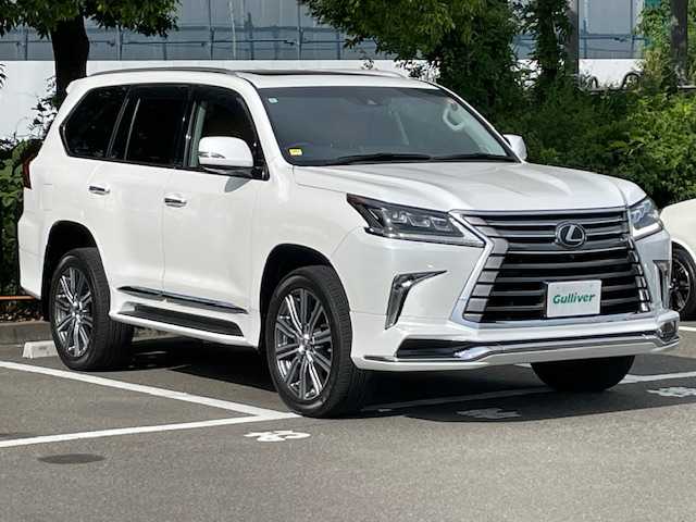 レクサス ＬＸ 宮城県 2016(平28)年 3.4万km ホワイトパールクリスタルシャイン ４WD/純正ナビ/フルセグTV/バックカメラ/パノラマモニター/モデリスタエアロ/サンルーフ/レクサスセーフティシステム/・プリクラッシュセーフティ/・レーンディパーチャーアラート/・アダプティブハイビーム/・レーダークルーズコントロール/ブラインドスポットモニター/リアトラフィックアラート/リアエンターテイメントシステム/マークレビンソン/ヘッドアップディスプレイ/クールボックス/置くだけ充電/本革シート/シートヒーター/シートベンチレーション/ステアリングヒーター/エアサスペンション/LEDシーケンシャルシグナルランプ/ETC2.0/ドライブレコーダー/純正フロアマット/純正21インチアルミ/３列シート/パドルシフト