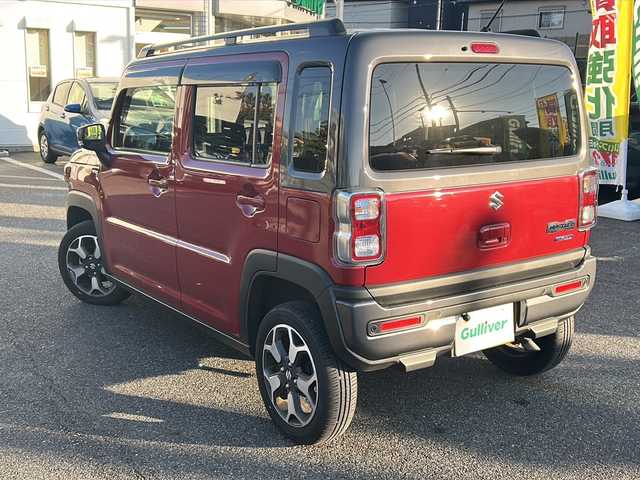 スズキ ハスラー HYBRID X ターボ 愛知県 2023(令5)年 1.3万km フェニックスレッドパール/ガンメタリック2トーンルーフ ・禁煙車/・ワンオーナー/・社外ナビ/フルセグTV/　(CN-HE02WD)/・Bluetooth/USB/・バックカメラ/・ETC/・ドライブレコーダー/・セーフティサポート/・デュアルカメラブレーキサポート/・車線逸脱警報/・ハイビームアシスト/・ふらつき警報/・先行車発進お知らせ/・アダプティブクルコン/・ルーフレール/・純正１５インチアルミ/・LEDオートライト/・フォグランプ/・プッシュスタート/・電動格納ミラーウインカー/・ドアバイザー/・純正フロアマット/・新車保証書/・取扱説明書